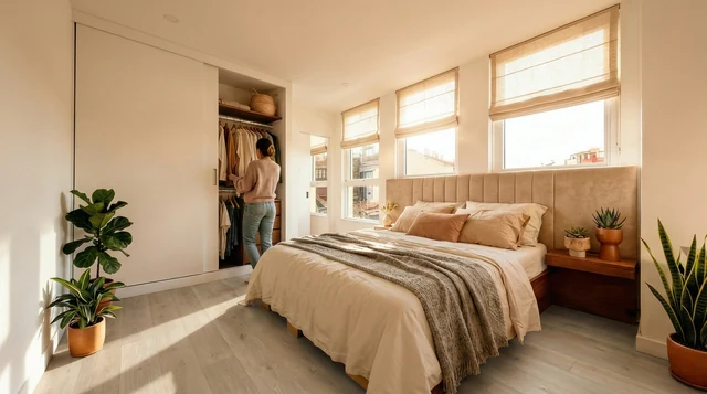 Representación del dormitorio de la vivienda 5.º B de SL19